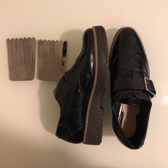 Black Zara fringe derby platform oxfords with buckle size EU 41 | US 10 women’s